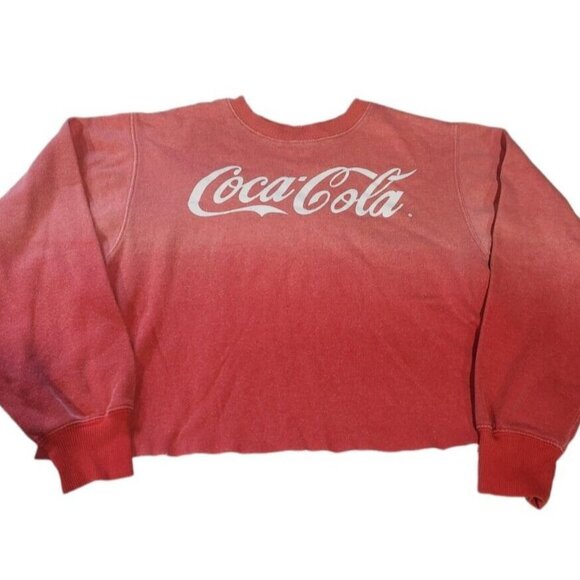 Coca-Cola Cropped Sweatshirt Red Ombre Size M - Picture 5 of 7